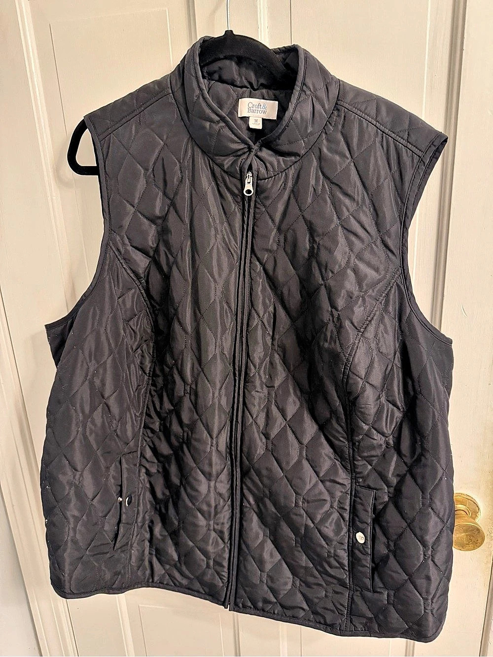 Croft & Barrow Quilted Puffer Vest Black Size 3X